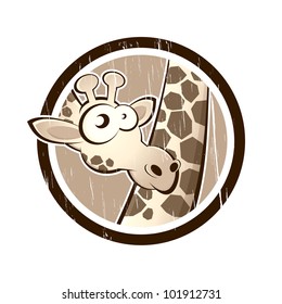 vintage giraffe in a badge