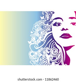 vintage girl illustration