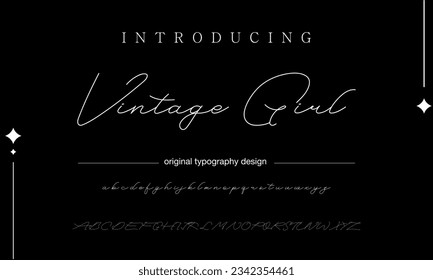 Vintage Girl signature Font Calligraphy Logotype Script Brush Font Type Font lettering handwritten