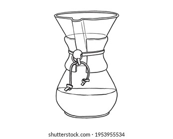 Vintage glass original coffee glass maker. Vector illustration on white Background