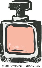 Vintage glass vial illustration, perfume bottle