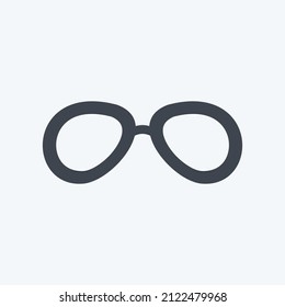 Vintage Glasses Icon in trendy glyph style isolated on soft blue background