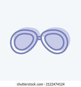 Vintage Glasses Icon in trendy two tone style isolated on soft blue background