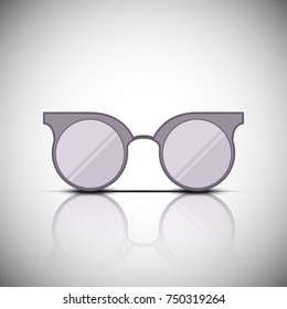 Vintage glasses with reflection, vector illustration design.