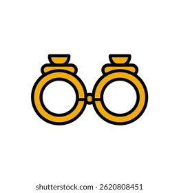 Vintage glasses signify discovery in flat illustration