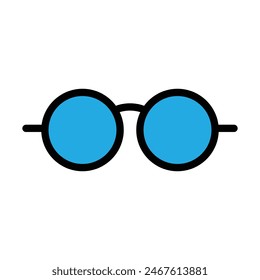 vintage Glasses Vector Line Filled Icon Design