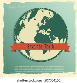 vintage globe and banner
