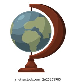 Vintage globe standing on a white background, representing global concepts