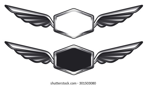 vintage glossy shields with copy space
