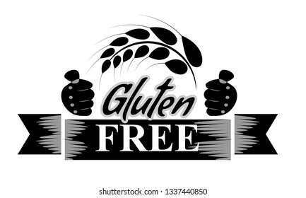 Vintage Gluten free badge, logo or icon. Vector illustration.