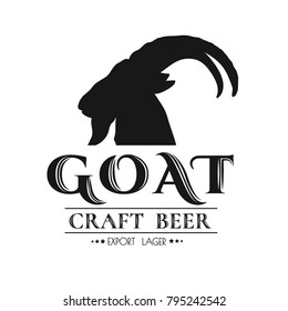 Vintage goat beer label.Typography,lettering.