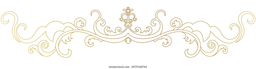 vintage gold abstract lines elegant card decoration Baroque design