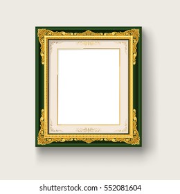 vintage gold ans green picture frame