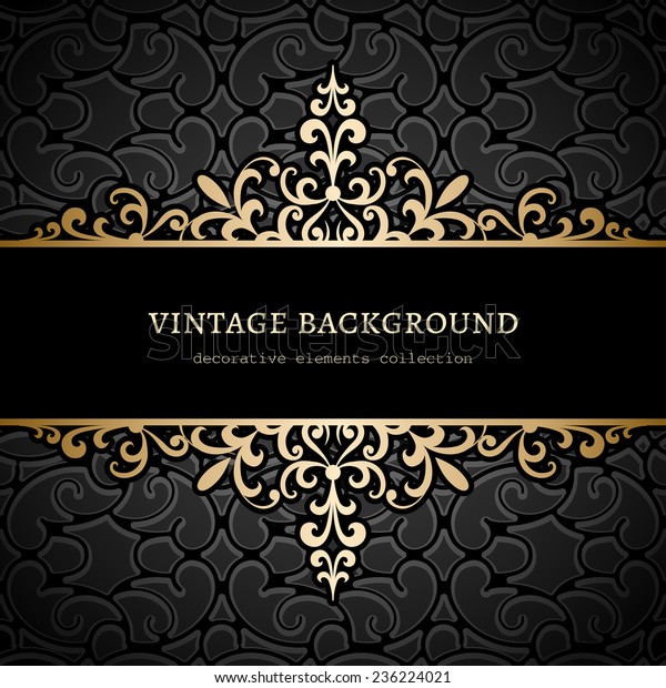 Vintage Gold Background Divider Header Ornamental Stock Vector (Royalty ...