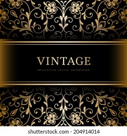 Vintage Gold Background Golden Ornamental Vector Stock Vector (Royalty ...