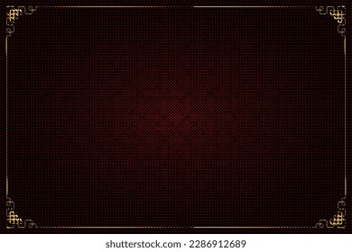 Vintage gold background, vector antique frame on dark