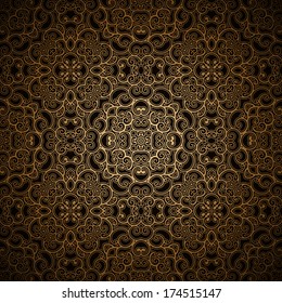 Vintage gold background, vector seamless pattern