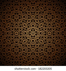 Vintage gold background, vector seamless pattern