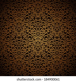 Vintage gold background, vector seamless pattern