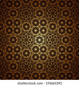 Vintage gold background, vector seamless pattern