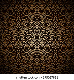 Vintage gold background, vector seamless pattern