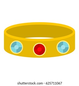 Vintage gold bangle icon flat isolated on white background vector illustration