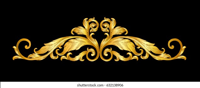  Vintage Gold  Baroque Frame Scroll