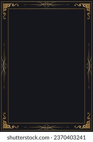 vintage gold border. Border frame with royalty ornaments on white background.	