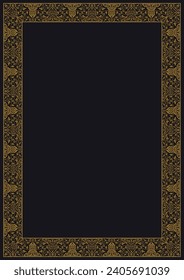 vintage gold border. Border frame with royalty ornaments on white background.	