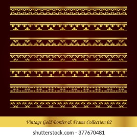 Vintage Gold Border Frame Vector Collection 02