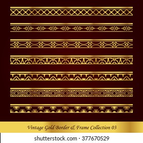 Vintage Gold Border Frame Vector Collection 03