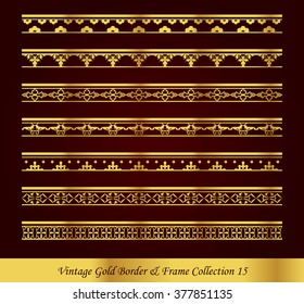 Vintage Gold Border Frame Vector Collection 15