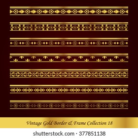 Vintage Gold Border Frame Vector Collection 18