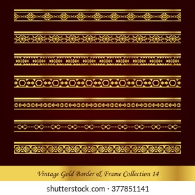 Vintage Gold Border Frame Vector Collection 14