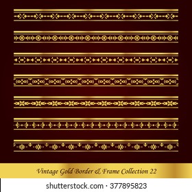 Vintage Gold Border Frame Vector Collection 22