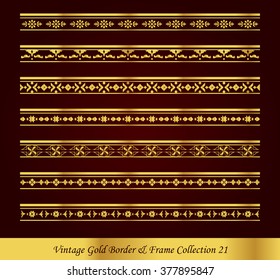 Vintage Gold Border Frame Vector Collection 21