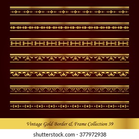 Vintage Gold Border Frame Vector Collection 39