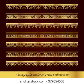 Vintage Gold Border Frame Vector Collection 50