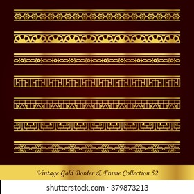 Vintage Gold Border Frame Vector Collection 52