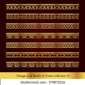 Vintage Gold Border Frame Vector Collection 59