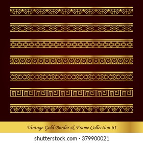 Vintage Gold Border Frame Vector Collection 61