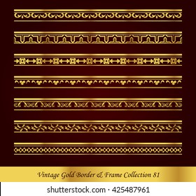 Vintage Gold Border Frame Vector Collection 81