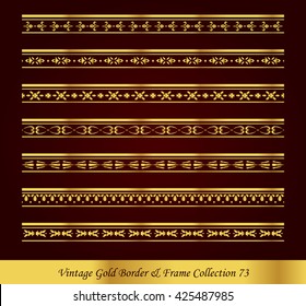Vintage Gold Border Frame Vector Collection 73