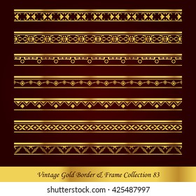 Vintage Gold Border Frame Vector Collection 83