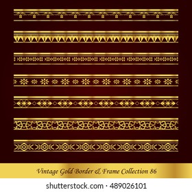 Vintage Gold Border Frame Vector Collection 86