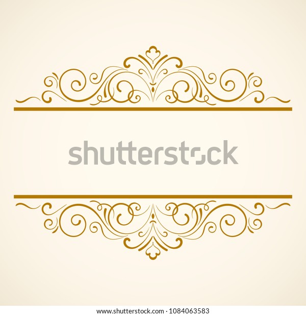 Vintage gold borders. Elegant vector element for\
design with place for text. Lace background for invitations and\
greeting cards.