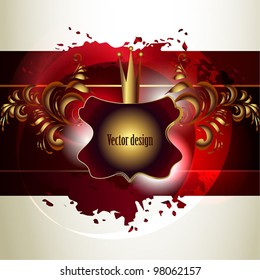 Vintage gold & cherry red luxury decorative ornate background