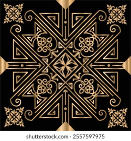 Vintage Gold design with black vector Background