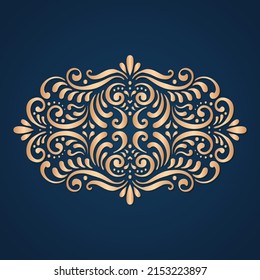 Vintage gold design element, background in victorian style, vector.