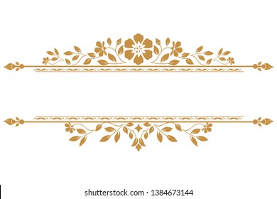 Vintage gold element. Graphic vector design. Damask graphic ornament.